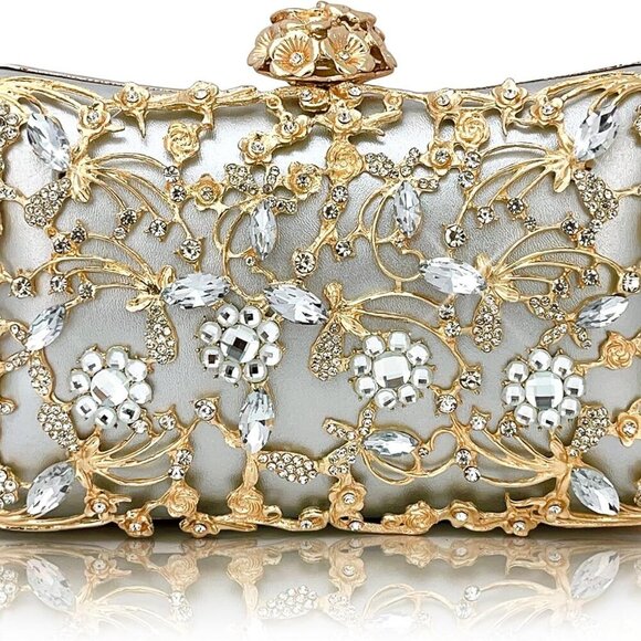 Handbags - Rhinestone Evening Bag Sparkly Womens Crystal Purse Party Wedding Cocktail Prom